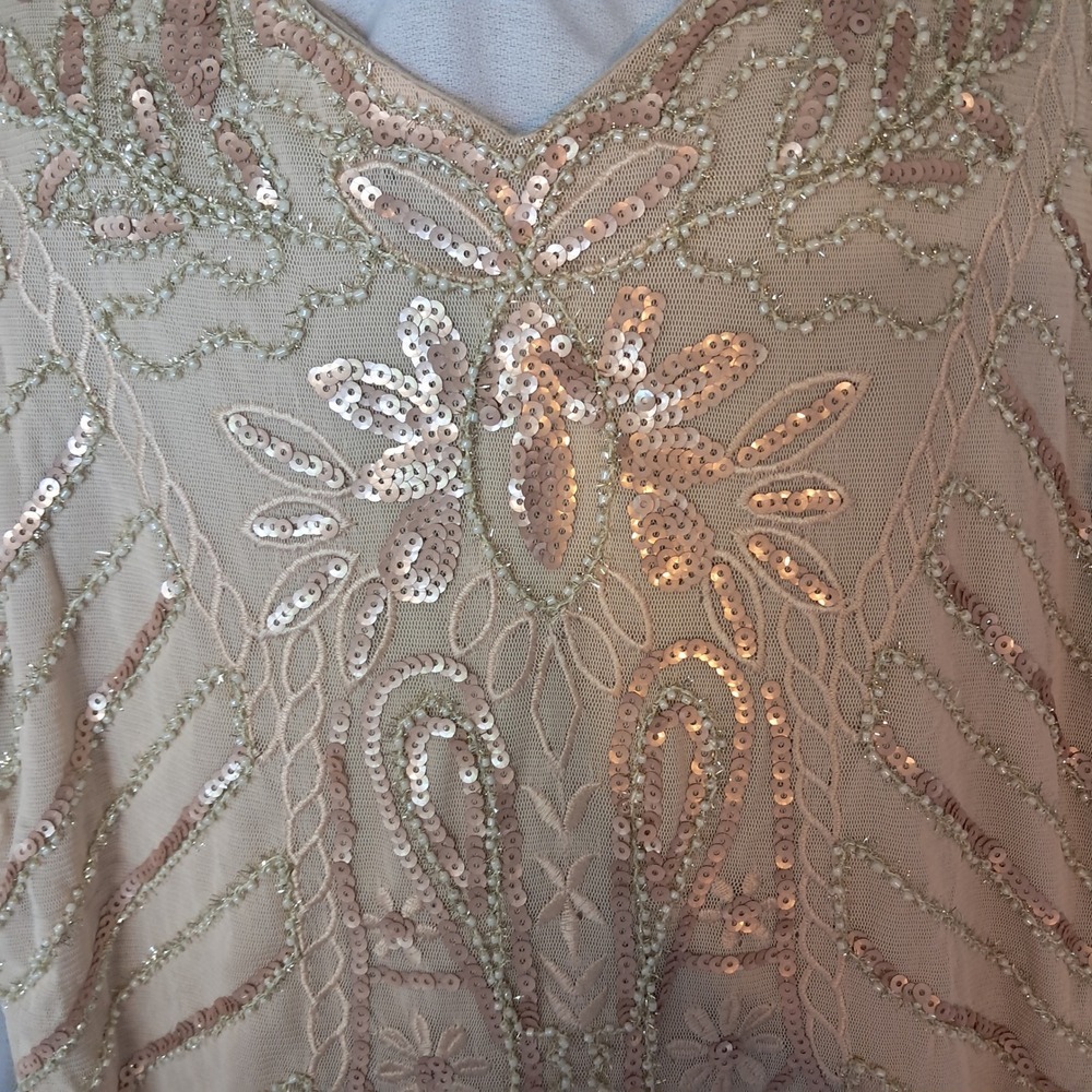 Gold Fringe Flapper Mini Dress - Vintage-Inspired Party Dress - Picture 9 of 9